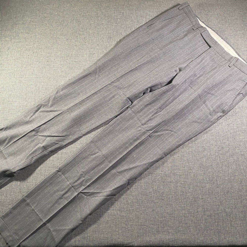 Z Zegna Mens Charcoal Pinstripe Wool Blend Dress Pants Size 50R‎ (US Size 34)